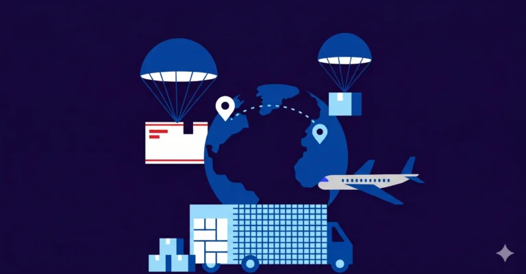 Global Direct Entry shipping flow showing USPS injection and last-mile delivery for international shipments to the U.S.